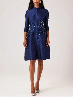 Rickie Freeman for Teri Jon Jewel Appliques Shirt Dress